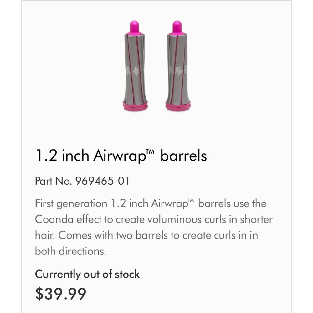 Dyson Airwrap 1.2 inch barrels part # 969465-01 - Picture 3 of 3